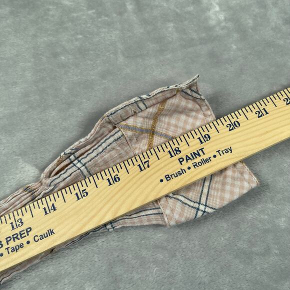 Free People Top Women XS Break My Stripe Plaid Oversized Pale Pink Gold Metallic - Picture 9 of 16